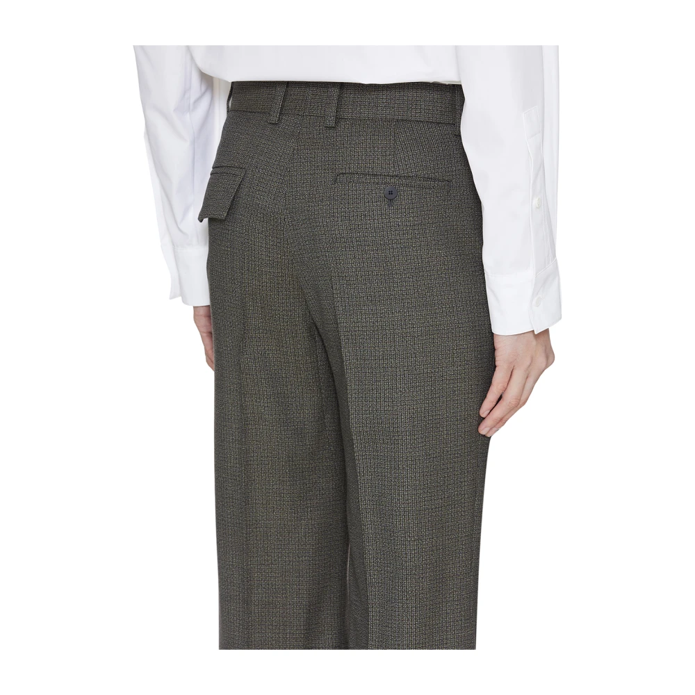 Wooyoungmi Bruine wollen broek met zakken Gray Heren