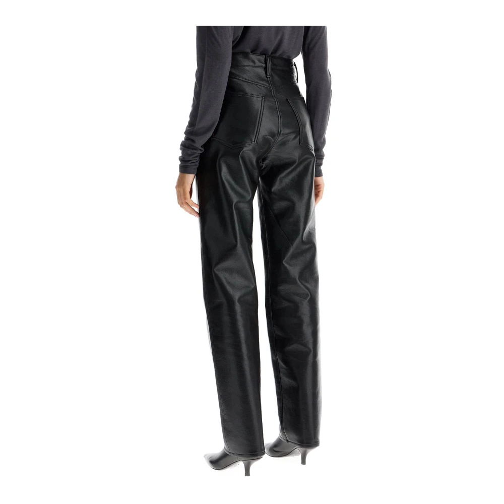 Agolde Vintage Leren Hoge Taille Broek Black Dames