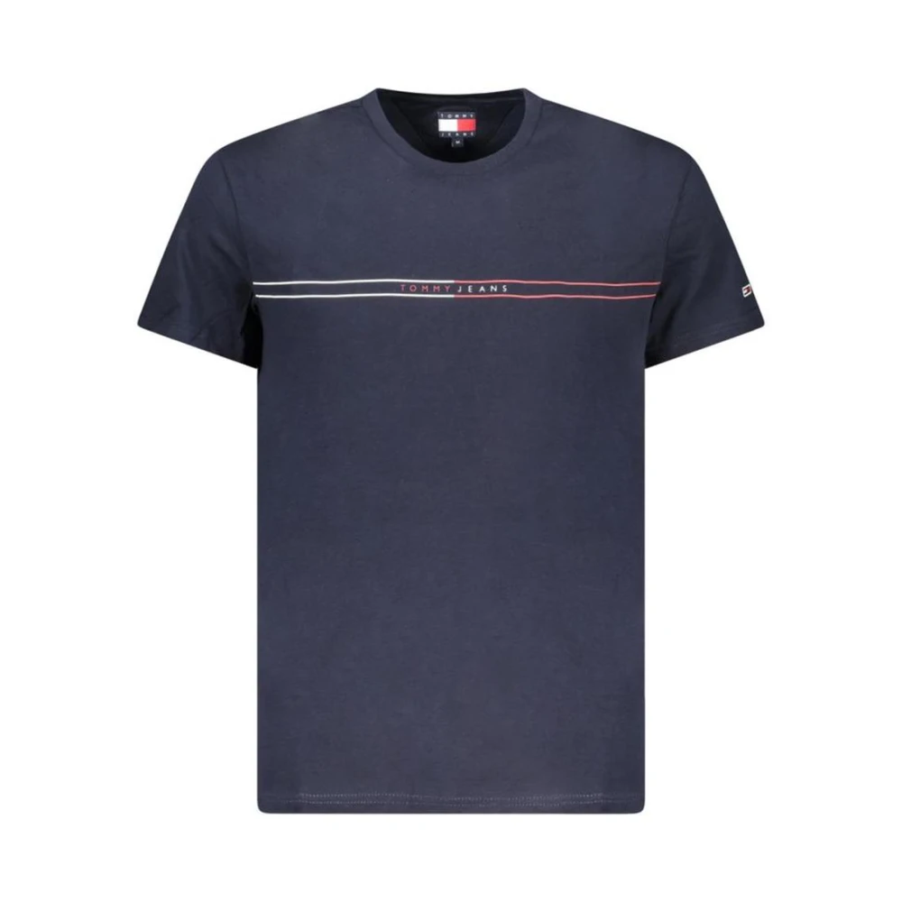 Tommy Hilfiger Men's Blue Cotton Logo Tee Shirt Extra Large