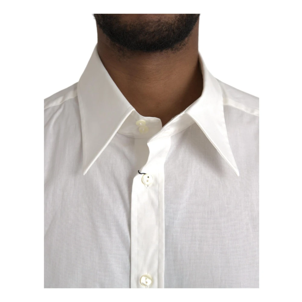 Dolce & Gabbana Klassieke Katoenen Overhemd Wit White Heren