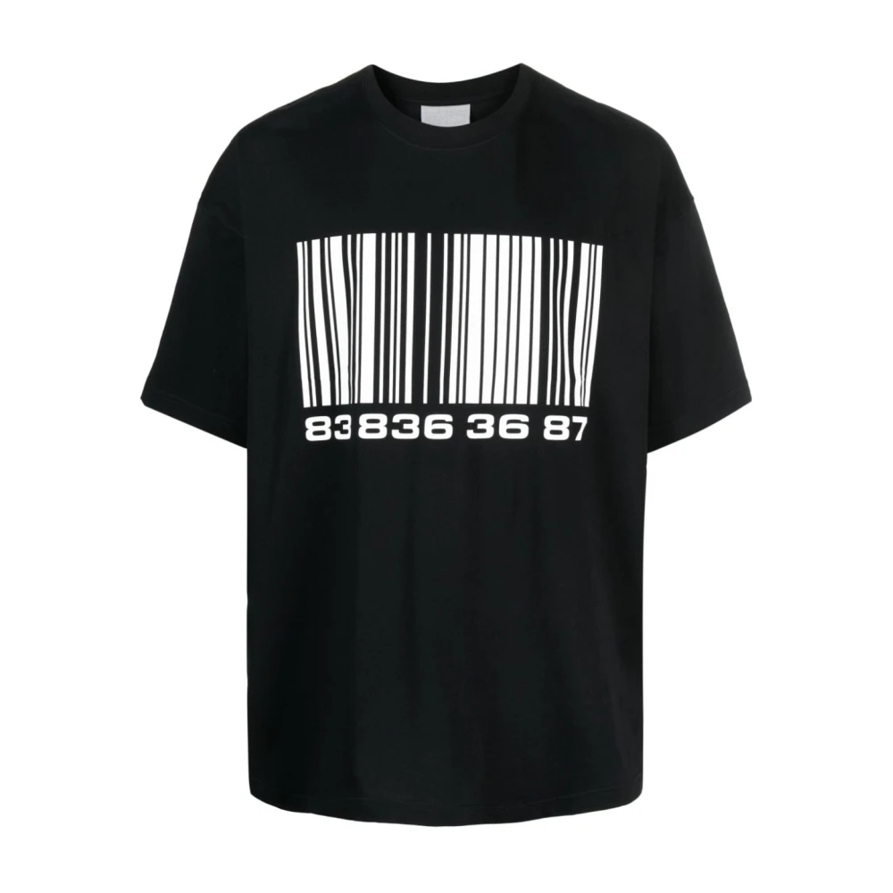 Vtmnts Bedrukt Zwart T-shirt met Logo Print Black Heren