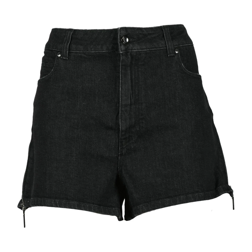 Costume National Moderne Shorts in Katoen Elastaan Black Dames