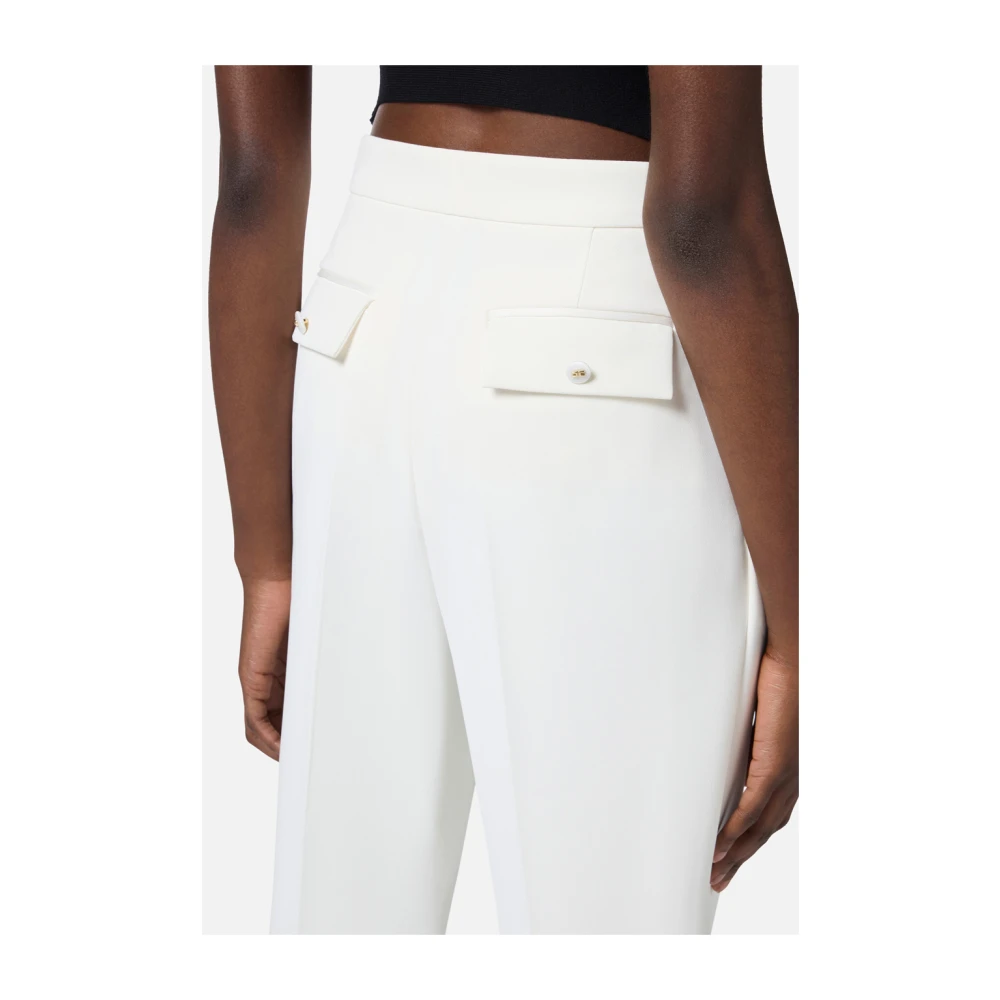Elisabetta Franchi Ivoor Cropped Broek Essential Collectie White Dames