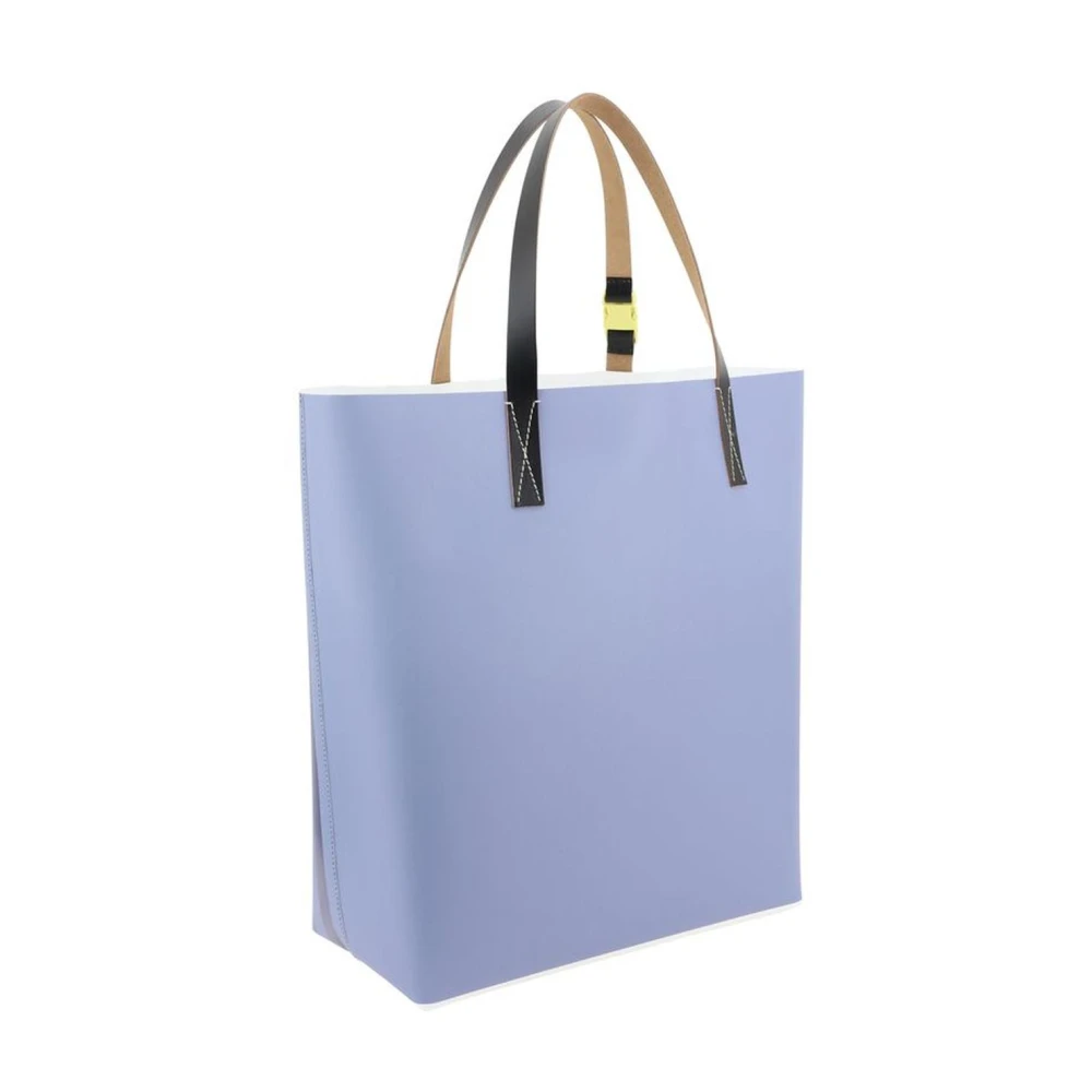 Marni Iconische gestreepte schoudertas met geometrisch ontwerp Blue Heren
