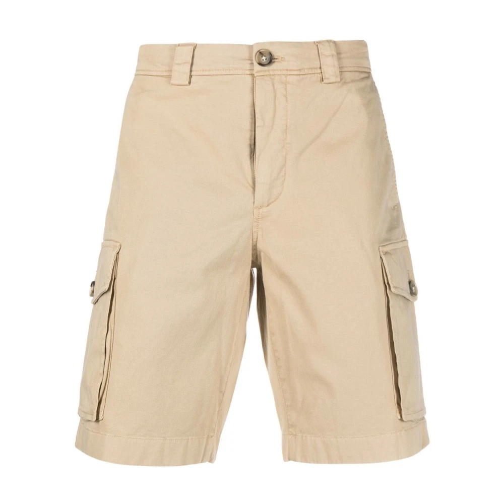 Woolrich Beige Short Shorts, Male, W30, Straight-Leg Cotton Shorts