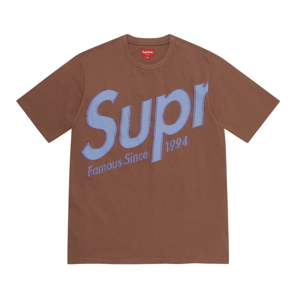 Supreme Intarsia Spellout Bruin T-shirt Brown Heren