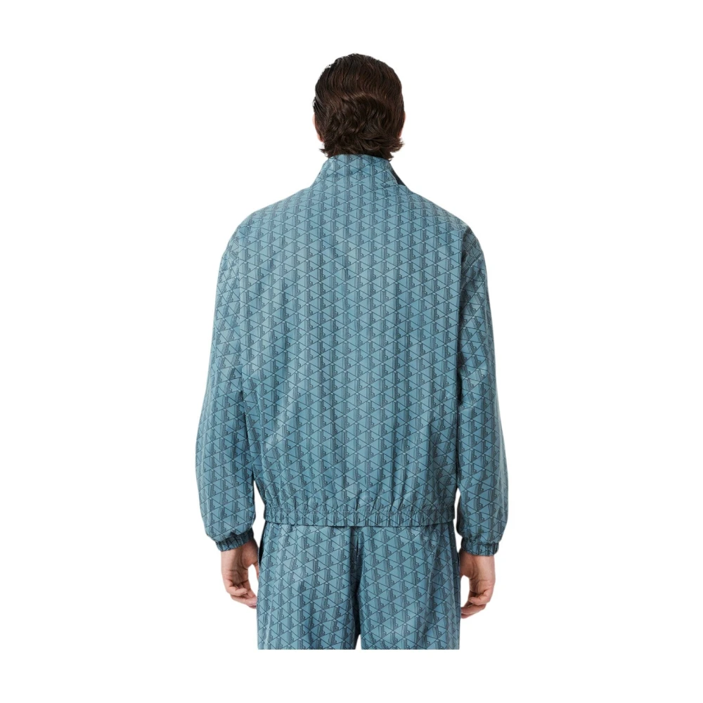 Lacoste Blauwe Monogram Trainingsjack Elegante Stijl Blue Heren