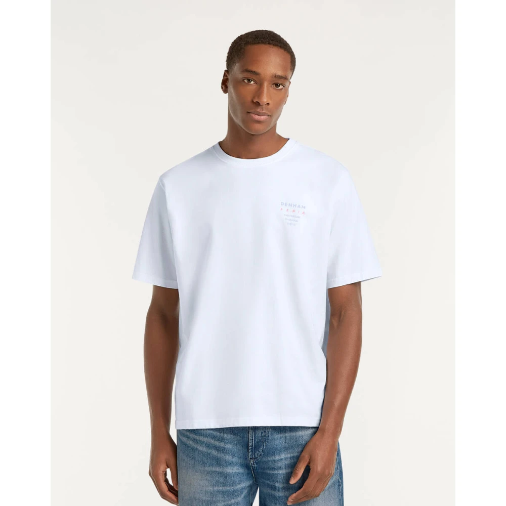 Denham The Jeanmaker Wave Tee Korte Mouw T-shirt White Heren