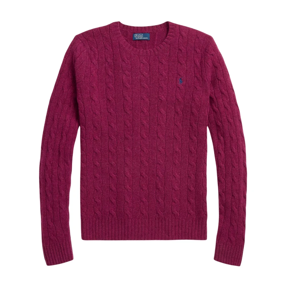 Polo Ralph Lauren Wollen en Kasjmier Gevlochten Trui Red Dames
