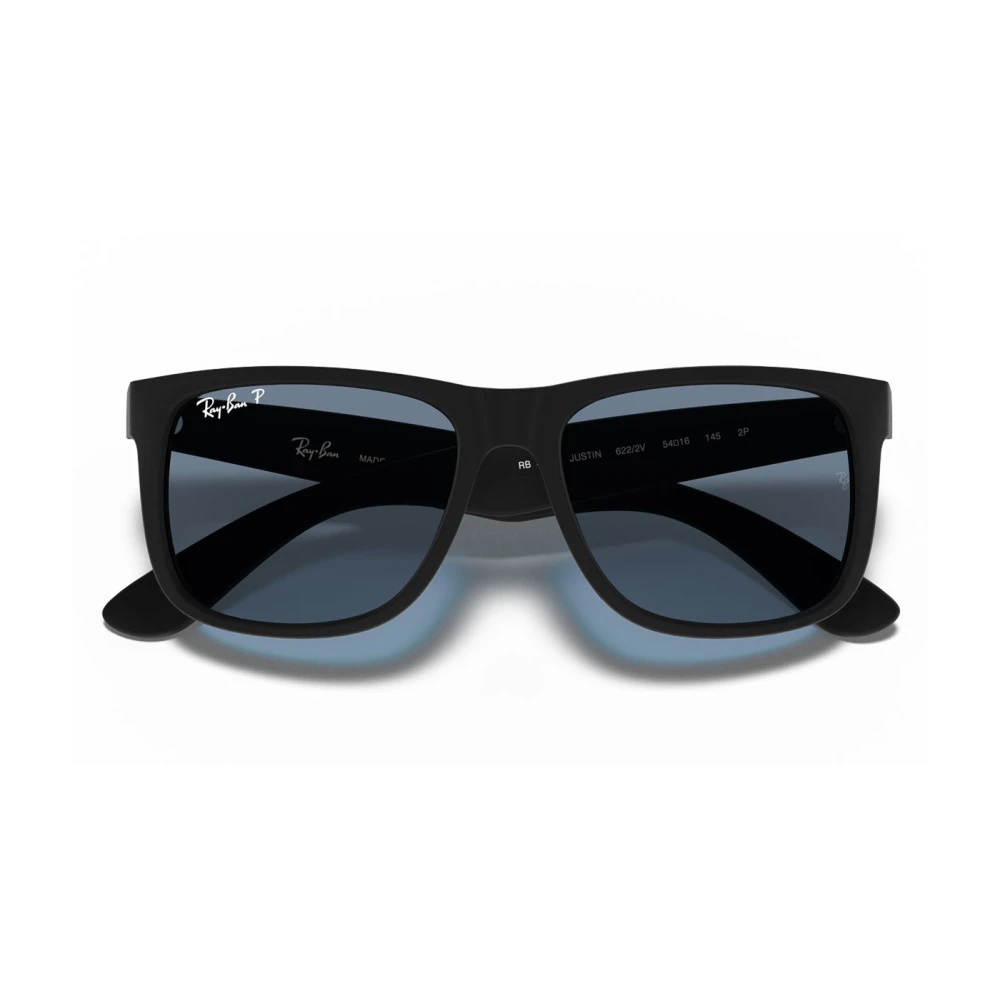 Ray-Ban Rectangle Square Polarized Sunglasses - Black - Blue Lens - Image 5