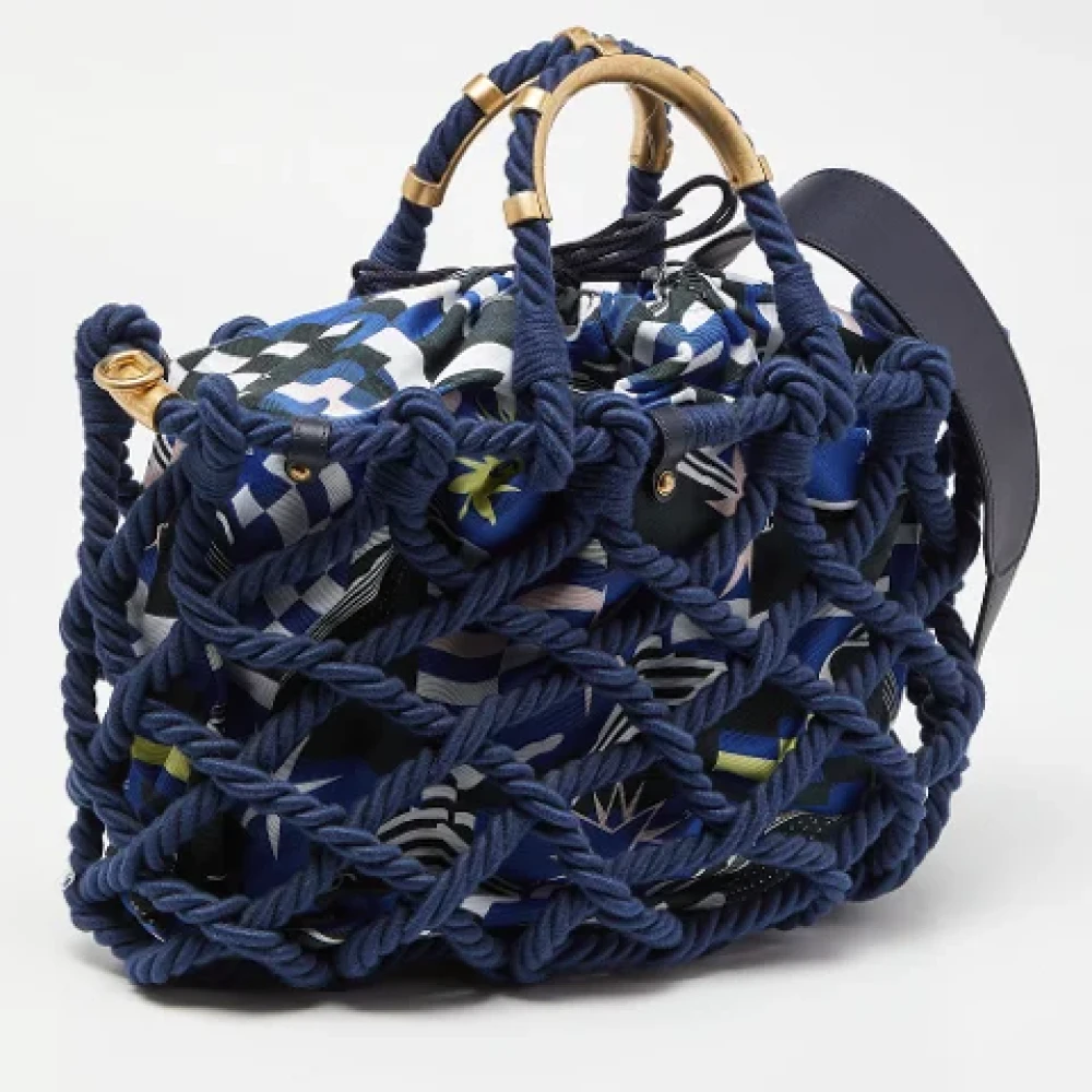 Chanel Vintage Pre-owned Cotton totes Blue Dames