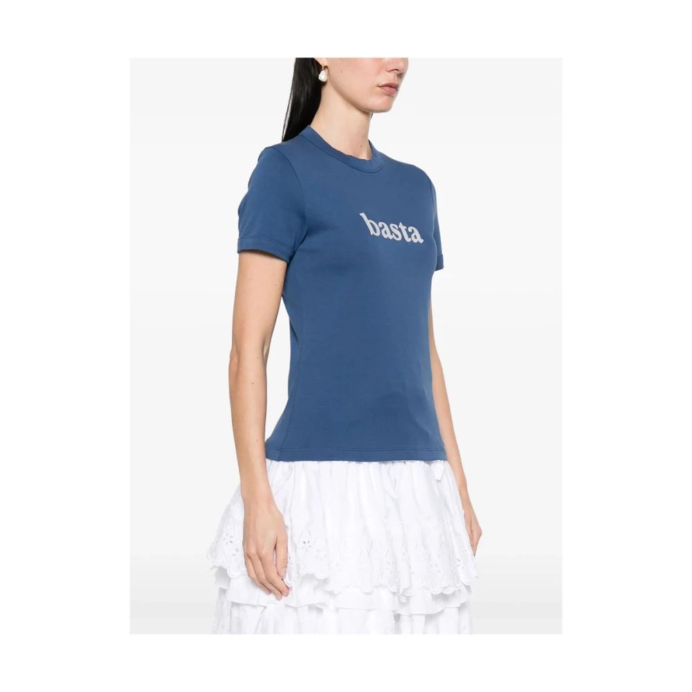 Maison Labiche Navy Blue Crew Neck T-shirt Blue Dames