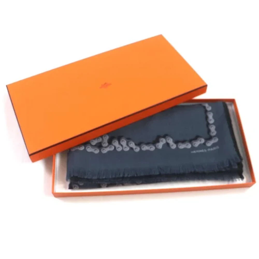 Hermès Vintage Pre-owned Silk scarves Blue Heren