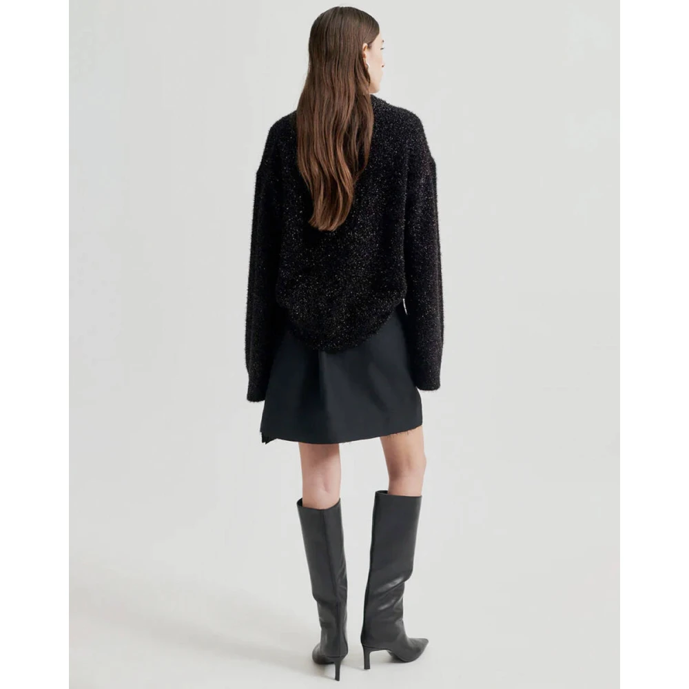 Second Female Lamilla Knit O-Neck Pullover Second Dames Gray Dames