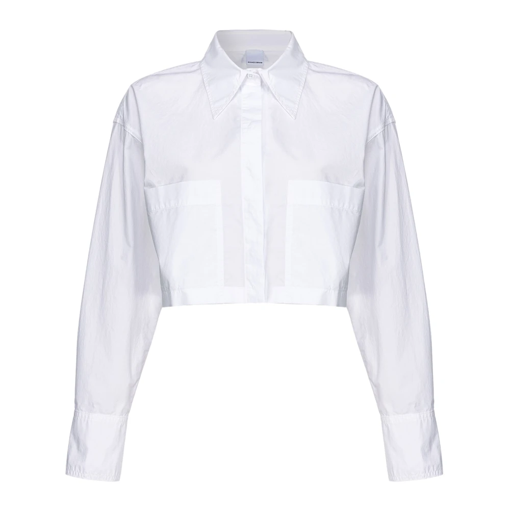 Pinko Witte Shirt met Geborduurd Logo White Dames