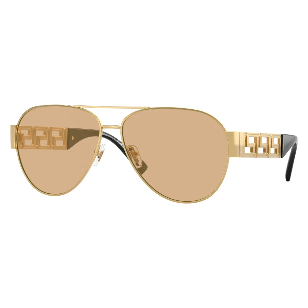 Versace Men's Yellow Sunglasses, 61 Mm, Greca Pilot Sunglasses