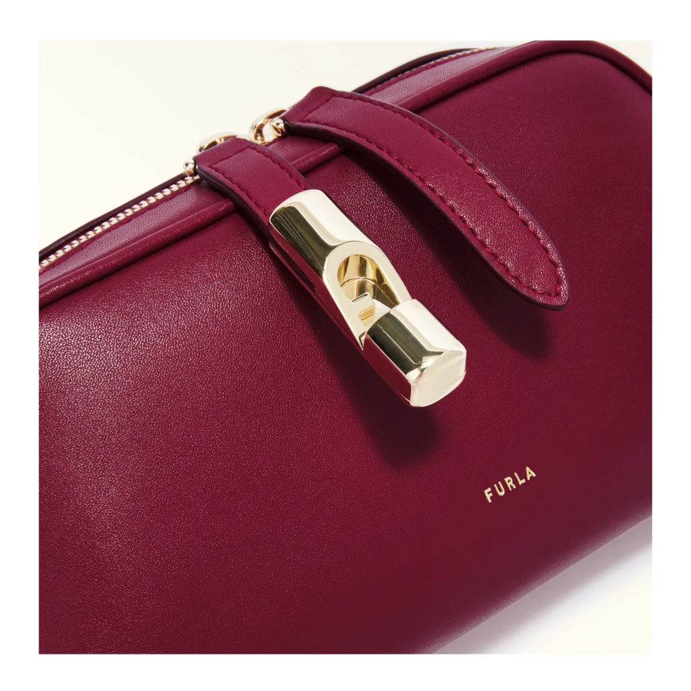 Furla Kersenleer Mini Schoudertas Red Dames