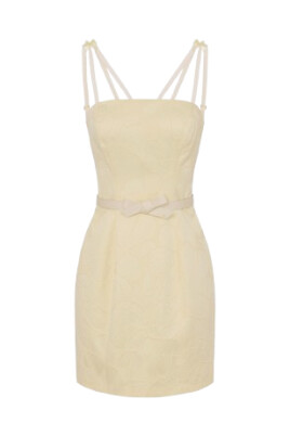 yellow-jacquard-mini-dress-with-bows