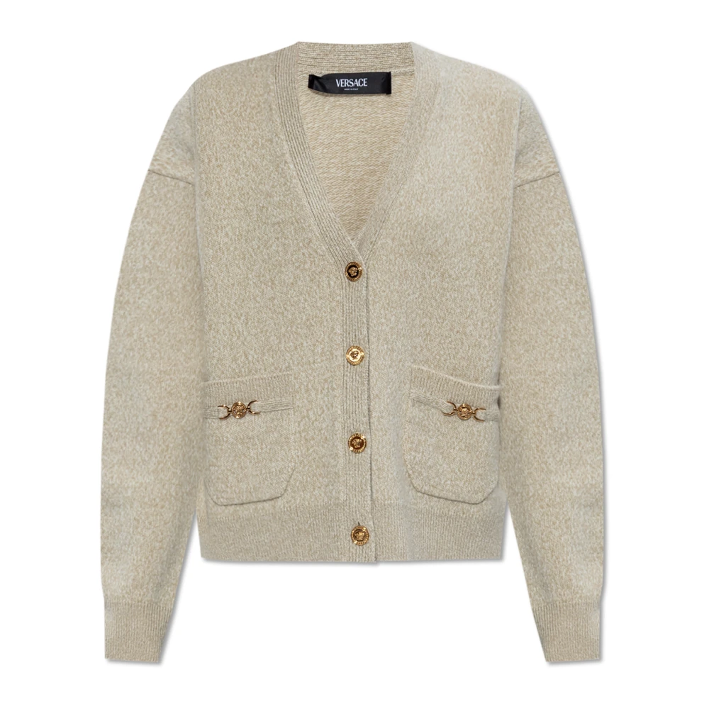 Versace Women's Beige Cardigans,, Wool Cardigan 2XS