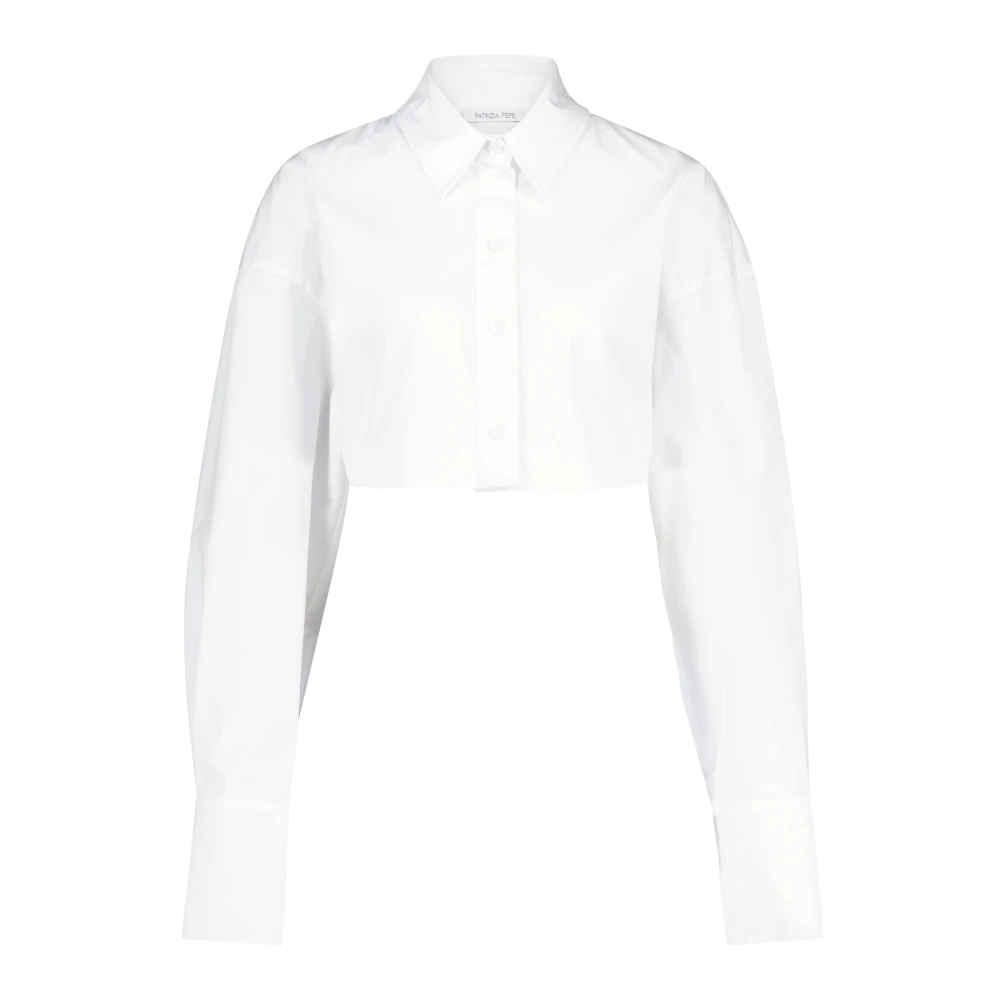 PATRIZIA PEPE Cropped Shirt White Dames