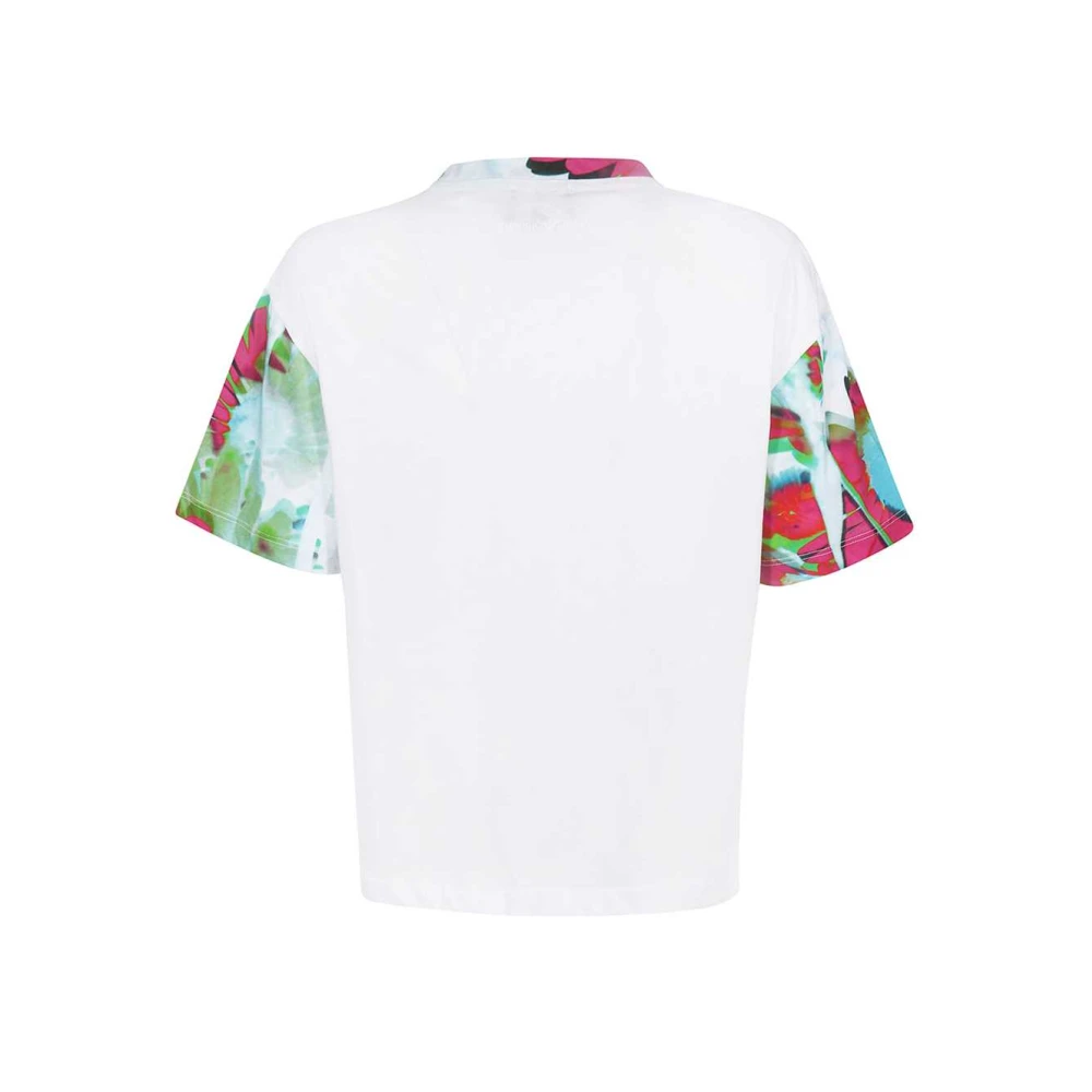 Emporio Armani Katoenen T-shirt met Bloemenprint Multicolor Dames