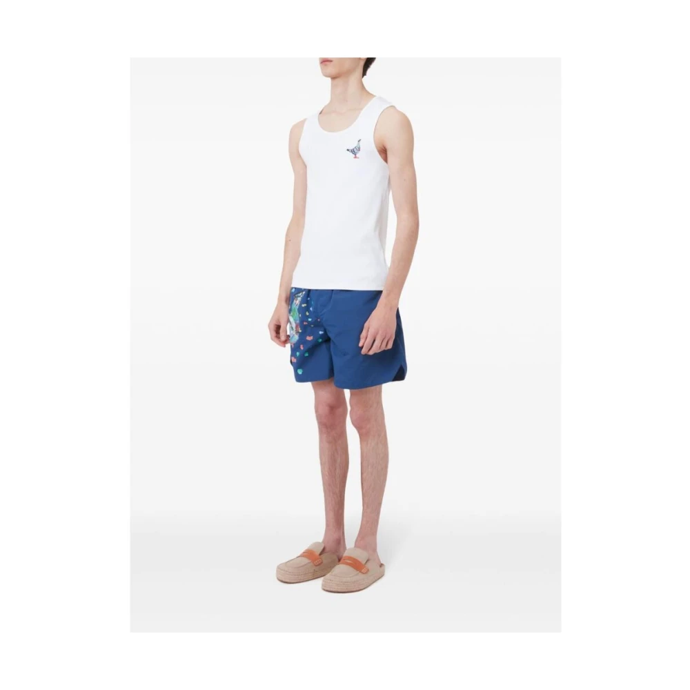 JW Anderson Grafische Print Mouwloos Katoenen T-shirt White Heren