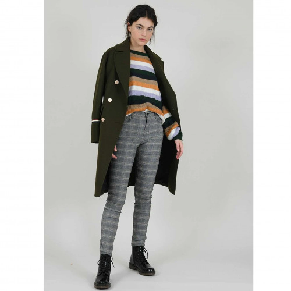 Molly Bracken Khaki Jas met Gouden Knopen Green Dames