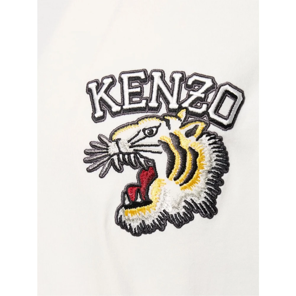 Kenzo Jungle Varsity Katoenen T-shirt White Heren