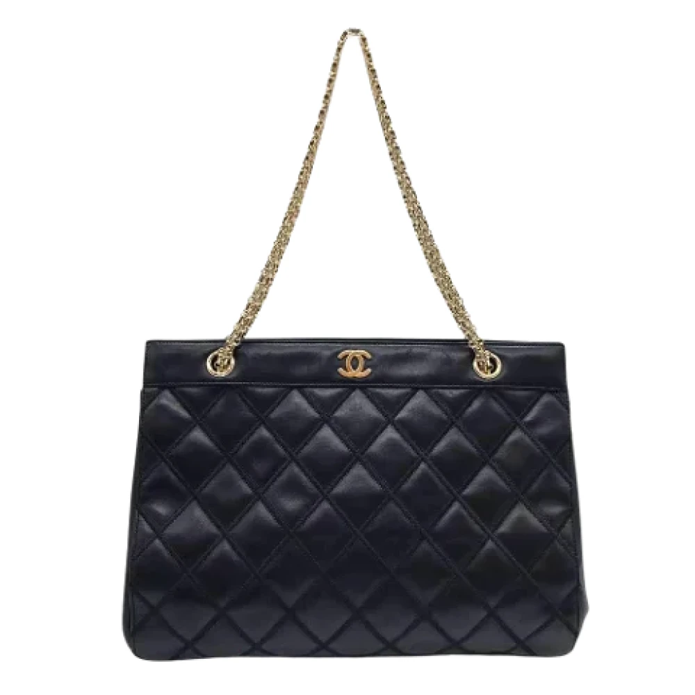 Chanel Vintage Pre-owned Leather totes Black Dames