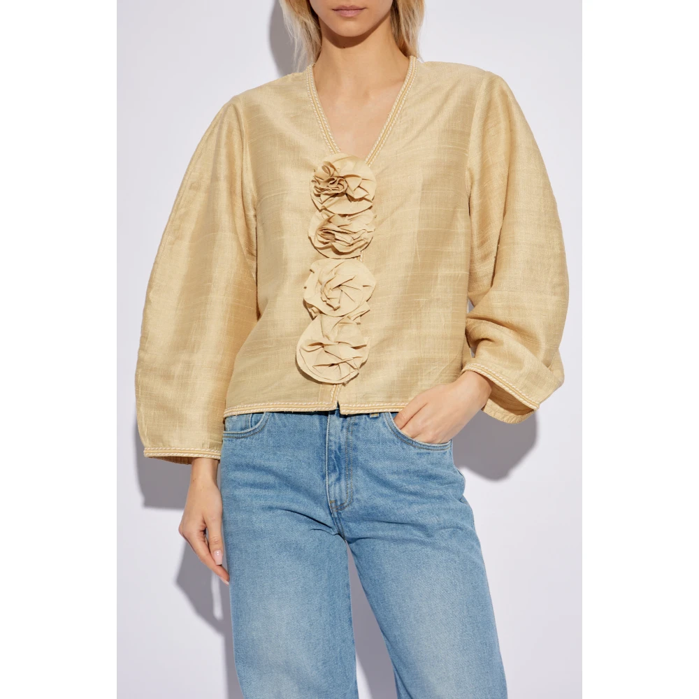 By Malene Birger Zijden overhemd Mineas By Herenne Birger Beige Dames