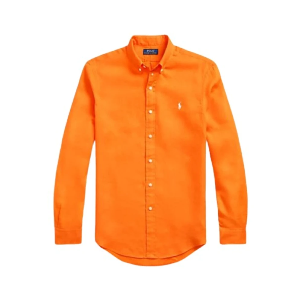 Polo Ralph Lauren Slim Linnen Overhemd Orange Heren