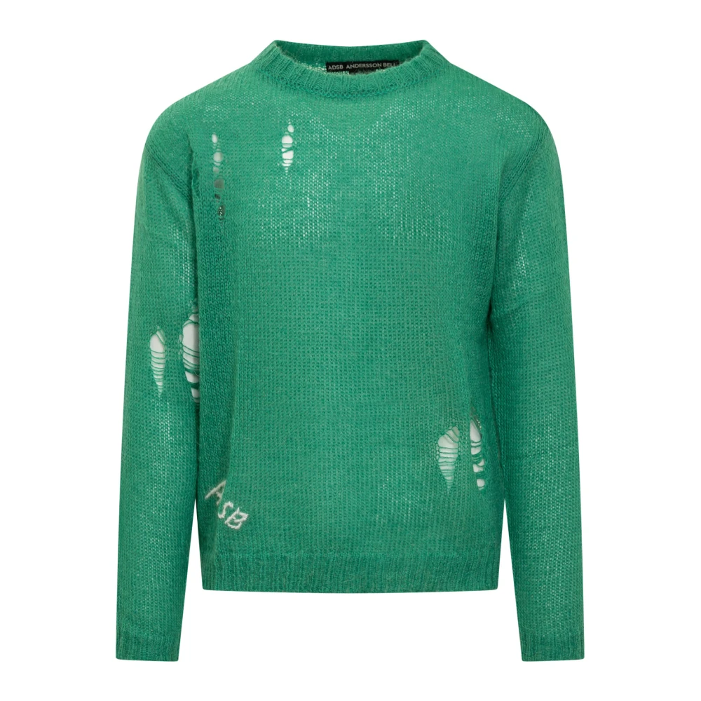 Andersson Bell Mohair Crewneck Sweater Green Heren