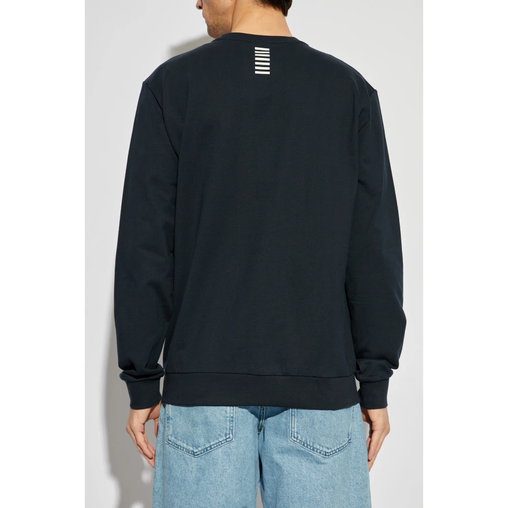 Emporio Armani EA7 Sweatshirt met bedrukt logo Blue Heren