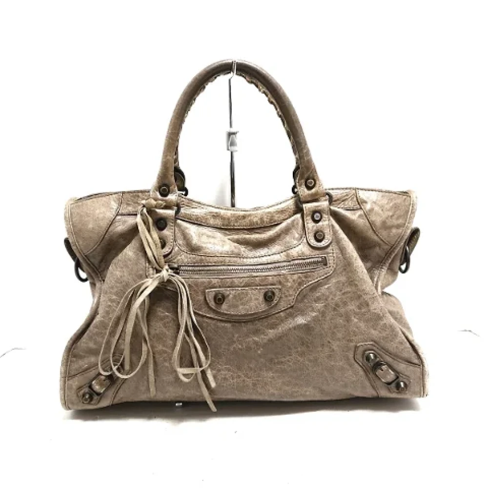 Balenciaga Vintage Pre-owned Leather handbags Beige Dames