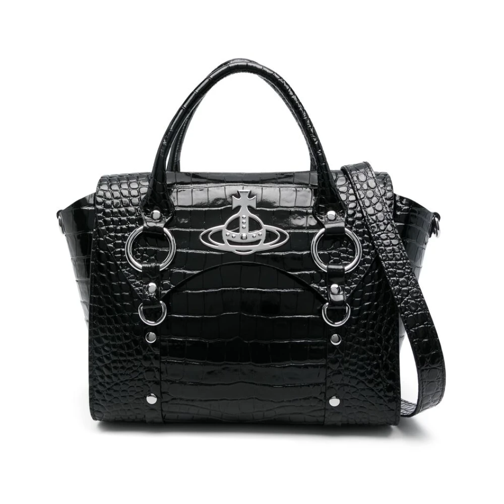 Vivienne Westwood Zwarte Foldover Top Handtas Black Dames