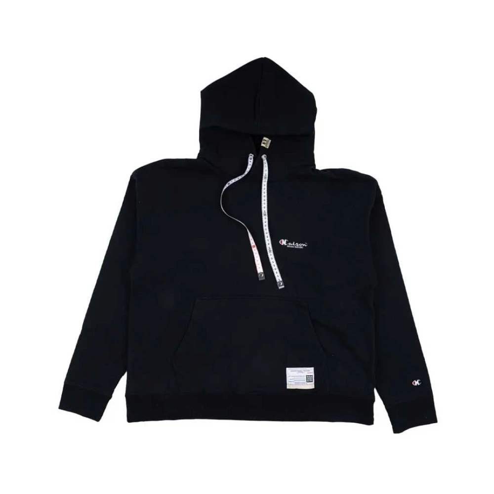 Mihara Yasuhiro Zwarte Geborduurde Logo Hoodie Black Heren