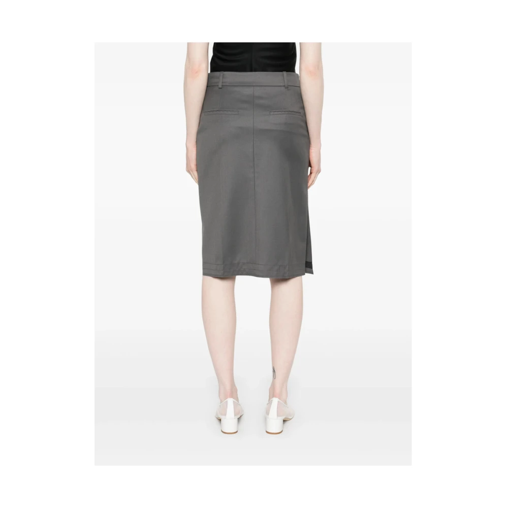 LOW Classic Antracietgrijze Rok met Zakken Gray Dames