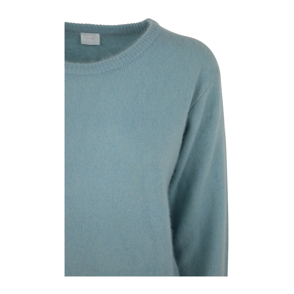 C.T.plage Lichtblauwe Crew Neck Sweater Blue Dames
