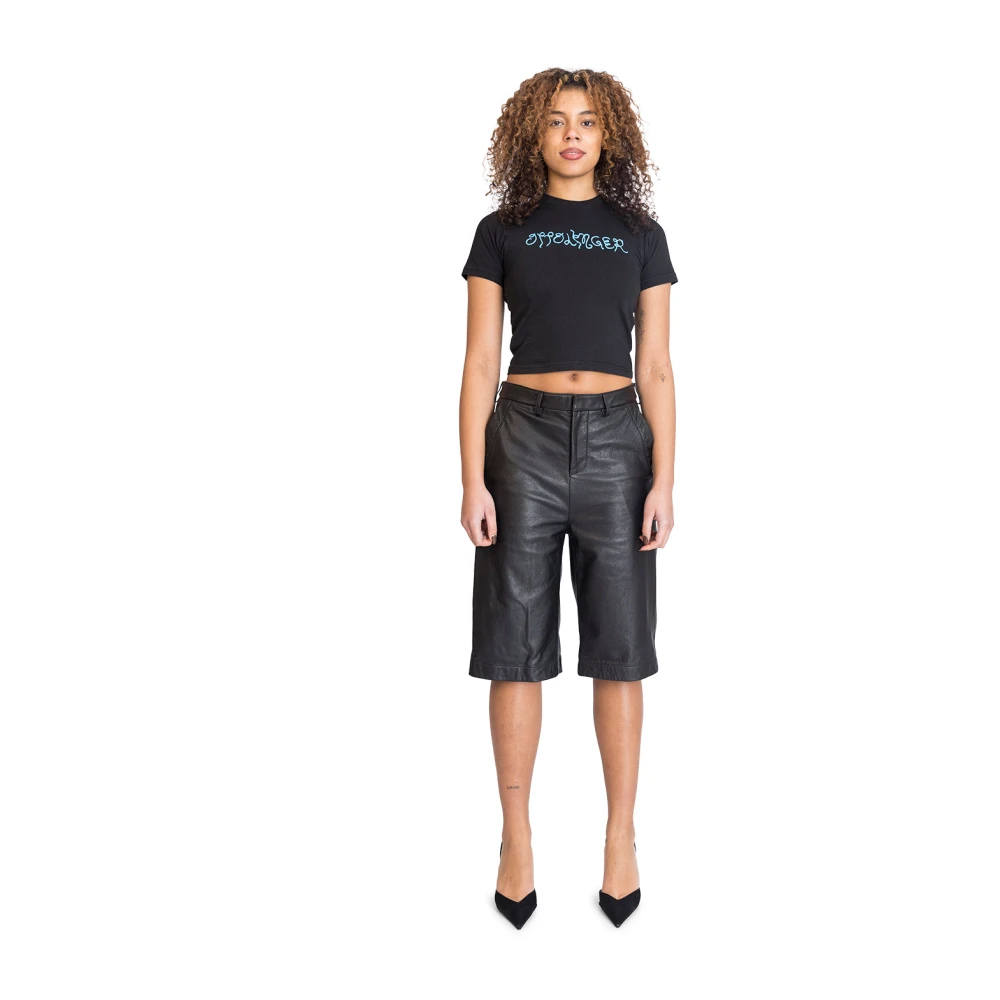 Ottolinger Zwart Logo Puffy T-shirt Black Dames