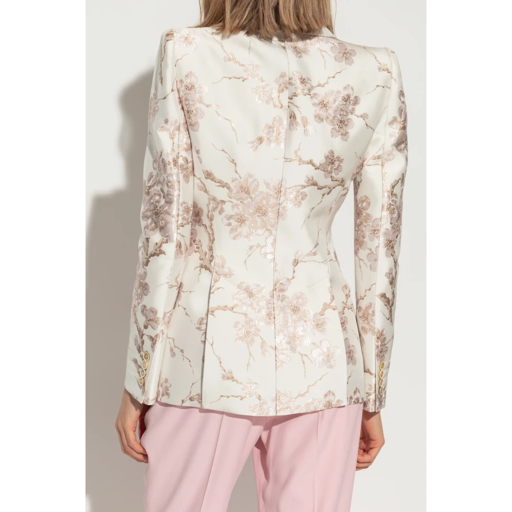 alexander mcqueen Bloemenpatroon blazer Beige Dames
