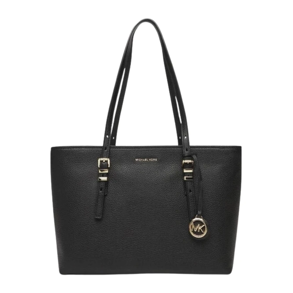 Michael Kors Women's Black Quinn Medium Pebbled Leather Tote - Shopping Bags - One Size - Bags