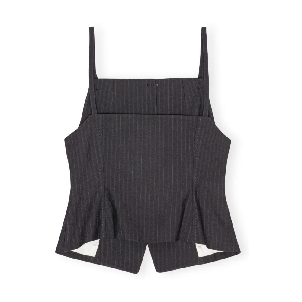 Ganni Stijlvolle Vest Top Overall Suiting Gray Dames