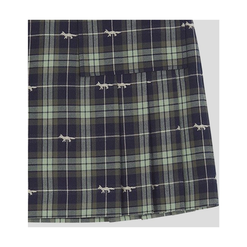 Maison Kitsuné Katoenen Geruite Rok Multicolor Dames