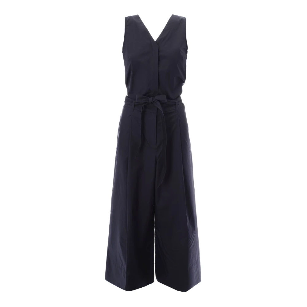 Max Mara Studio Women's Blue Poplin Cotton Jumpsuit - Jumpsuits - Xs - Jumpsuits & Playsuits