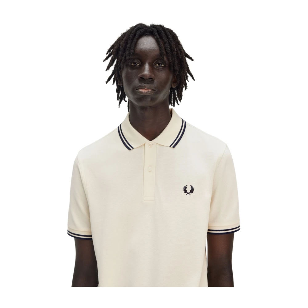 Fred Perry Polo shirt met dubbele streep Beige Heren