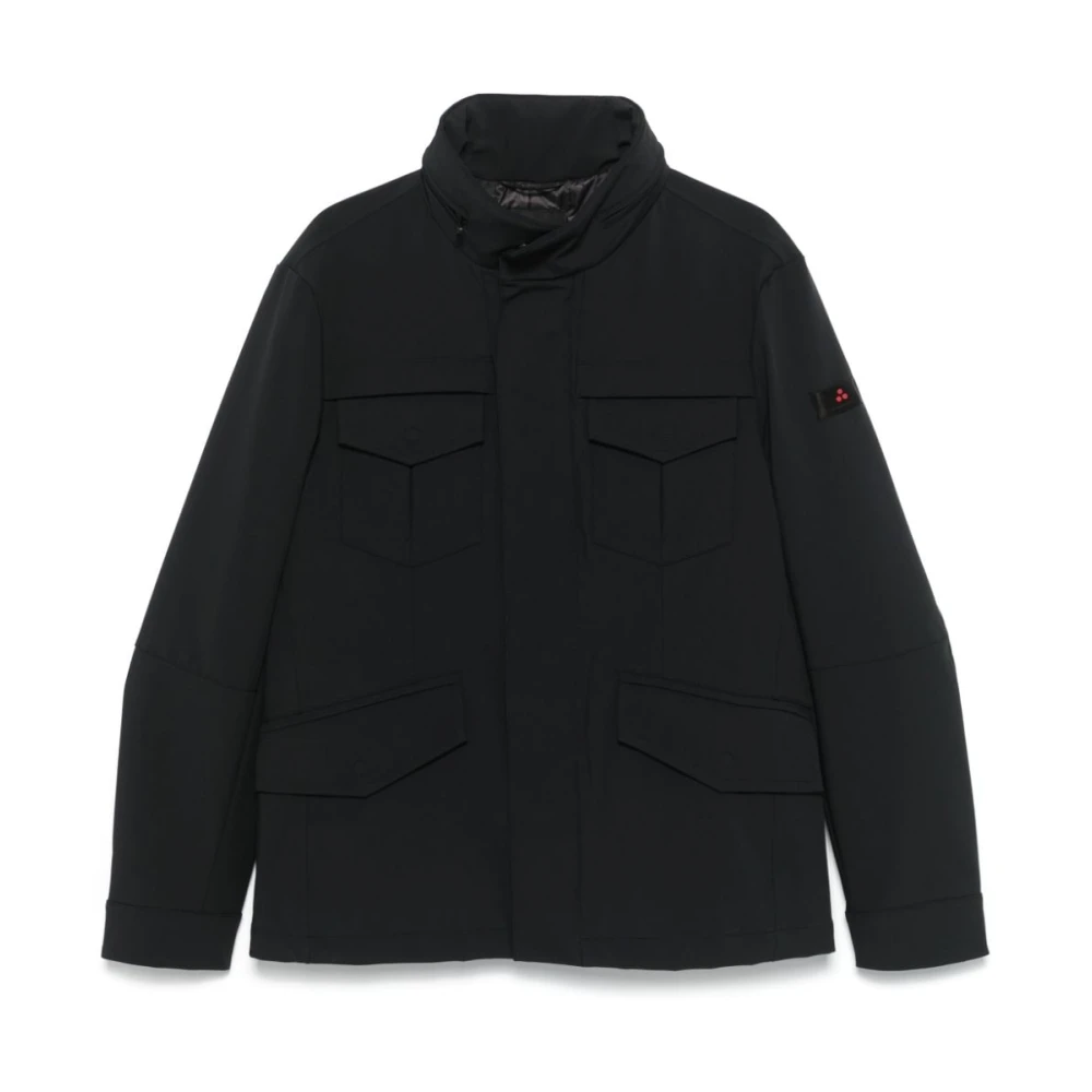 Peuterey Zwarte Laagjesjas met Verborgen Capuchon Black Heren