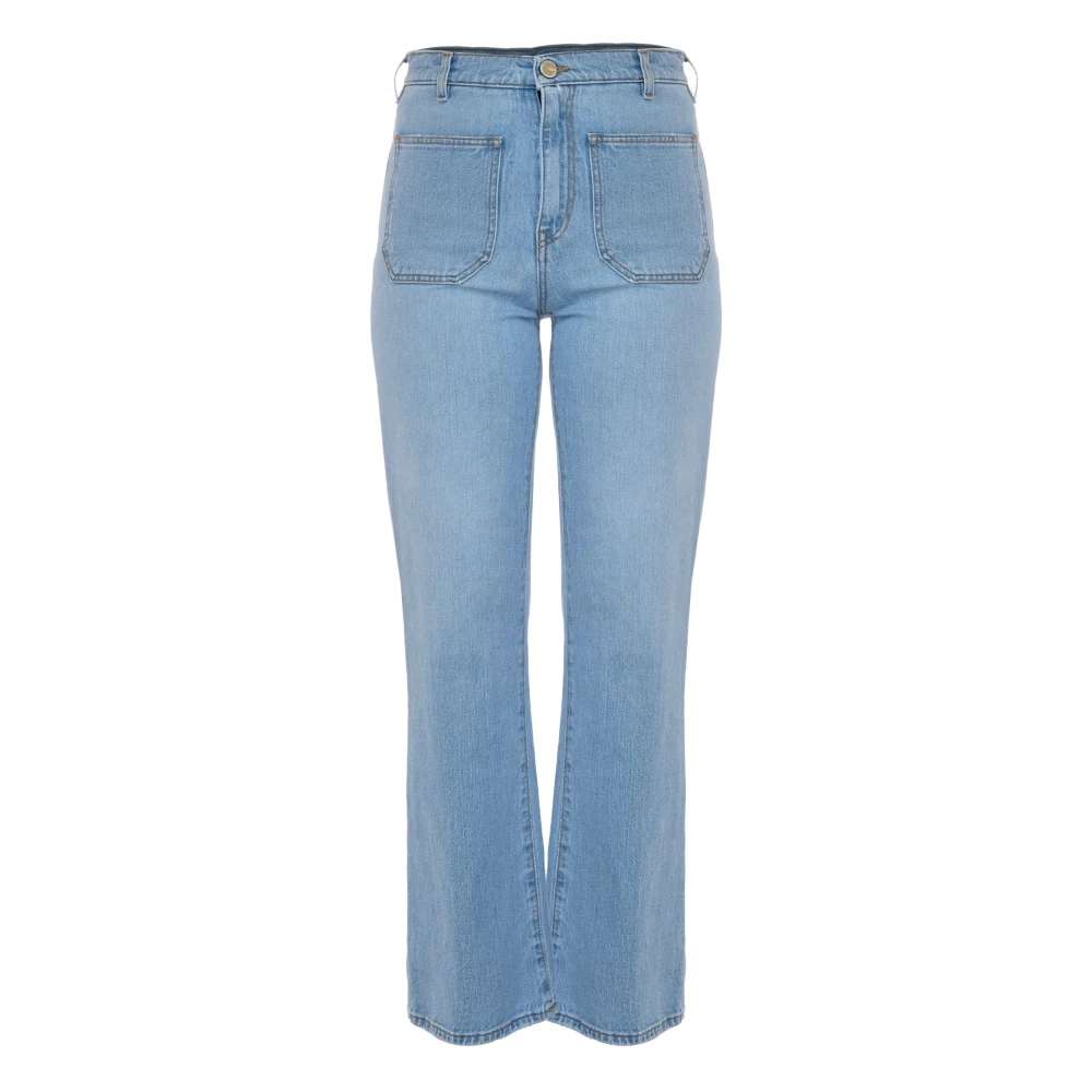 Kocca Flare High-Waisted Jeans med framfickor Blue, Dam