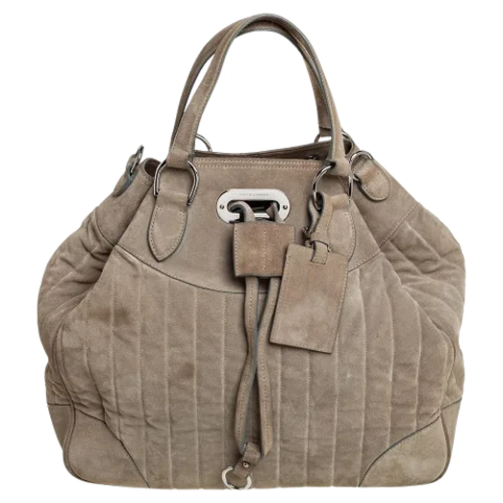 Ralph Lauren Pre-owned Suede handbags Gray Dames
