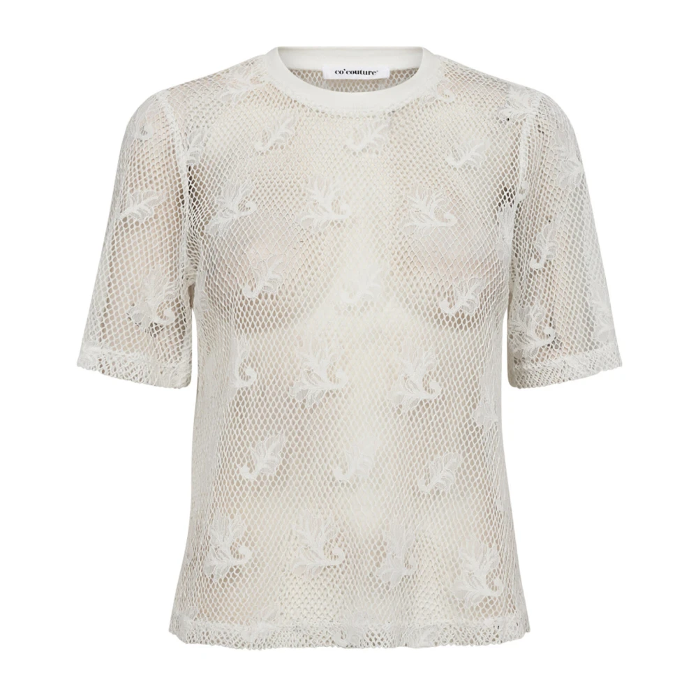 Co'Couture Witte Net Tee Top White Dames