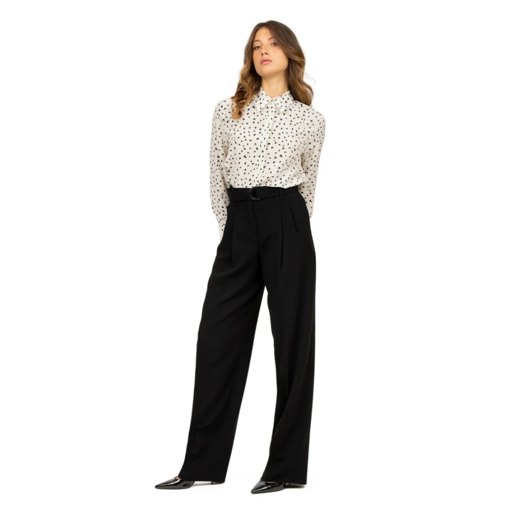 Max Mara Studio Zwarte Vloeibare Cady Broek Black Dames